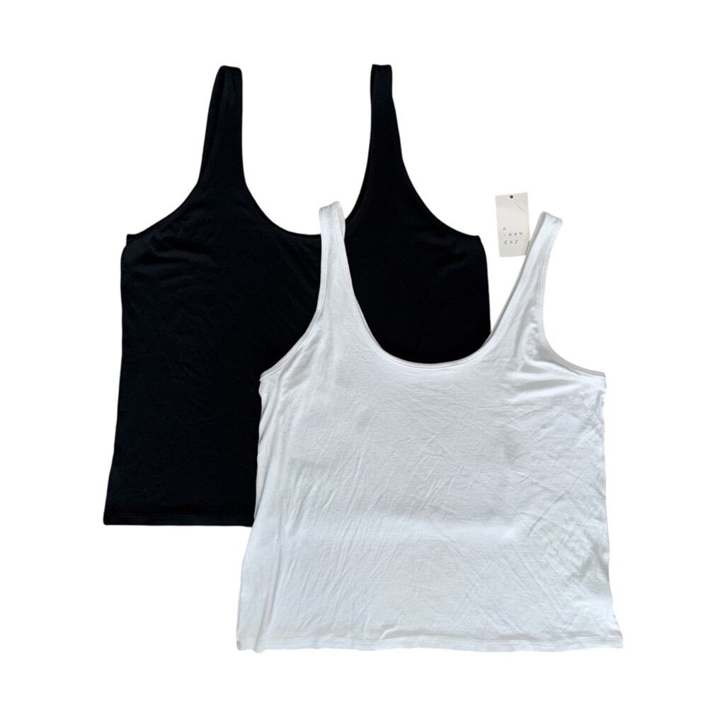 Pair of A NEW DAY Black and White Women's Tank Tops